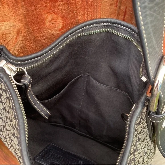 Coach Black and Gray Patterned Shoulder Bag - Picture 9 of 11